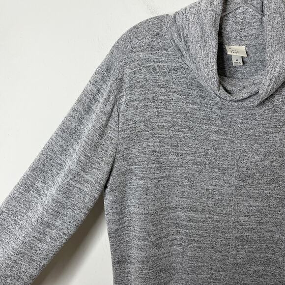 A New Day Women's Tunic Sweater M Heather Gray Cowl Neck Long Sleeve Slit Hem - Picture 8 of 12